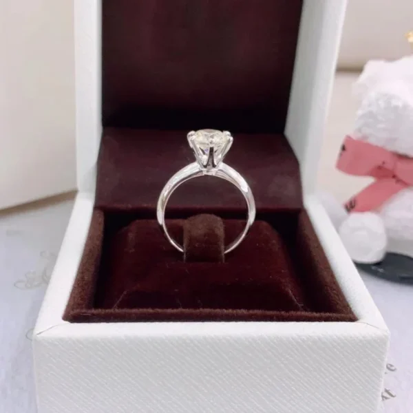 New Exquisite And Never-Fading Luxury Classic Ring Single Stone 50 Points/1 Carat/2 Carat Zirconia Open Ring For Women Jewelry - Image 4