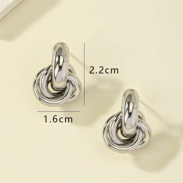 Gold SIlver Color Knot Hoop Earring for Women Fashion Shiny Plating Trendy Twist Stud Earring Stud Cute Daily Wear Jewelry - Image 6