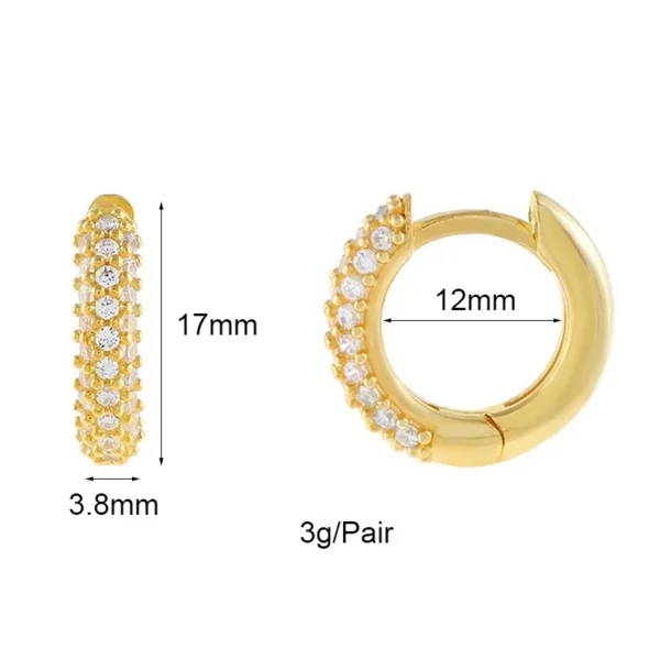 crmya gold plated hoop earrings for women classic cubic zirconia piercing women's big hoop earrings set 2022 jewelry wholesale
