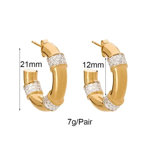 crmya gold plated hoop earrings for women classic cubic zirconia piercing women's big hoop earrings set 2022 jewelry wholesale